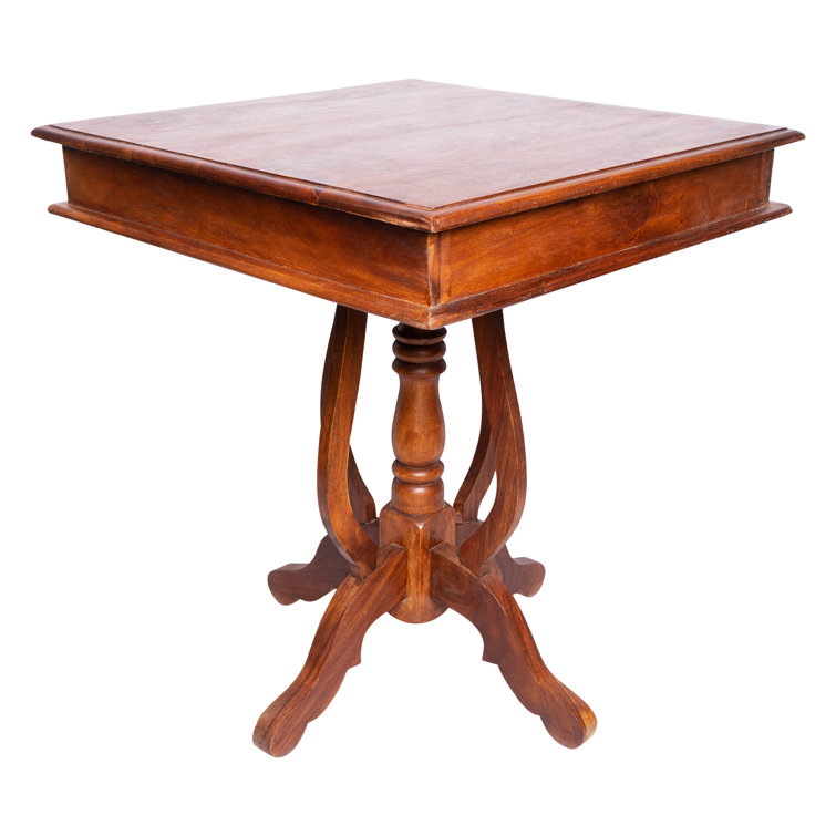 Union Rustic Huntersville Solid Wood Pedestal End Table Wayfair.co.uk